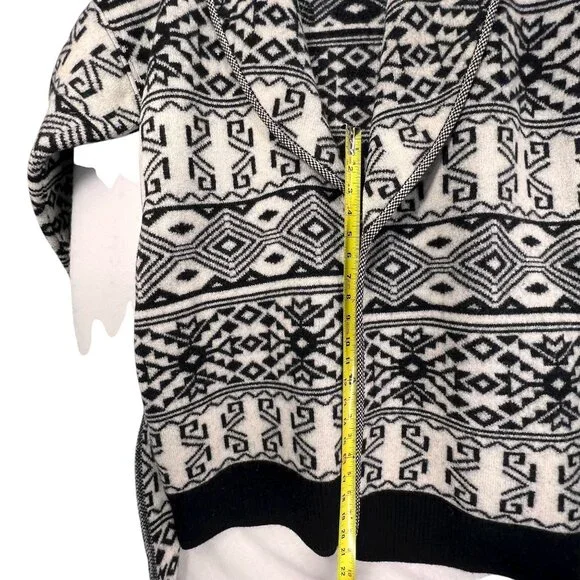 Veronica Beard Wool Sweater Jacket Shawl Collar Belt Aztec Tribal Jacquard Large - Picture 15 of 16